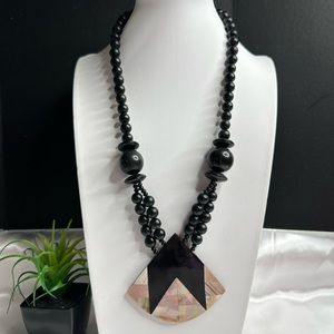 Rare Vintage Borealis MOP Shell Beaded Necklace
